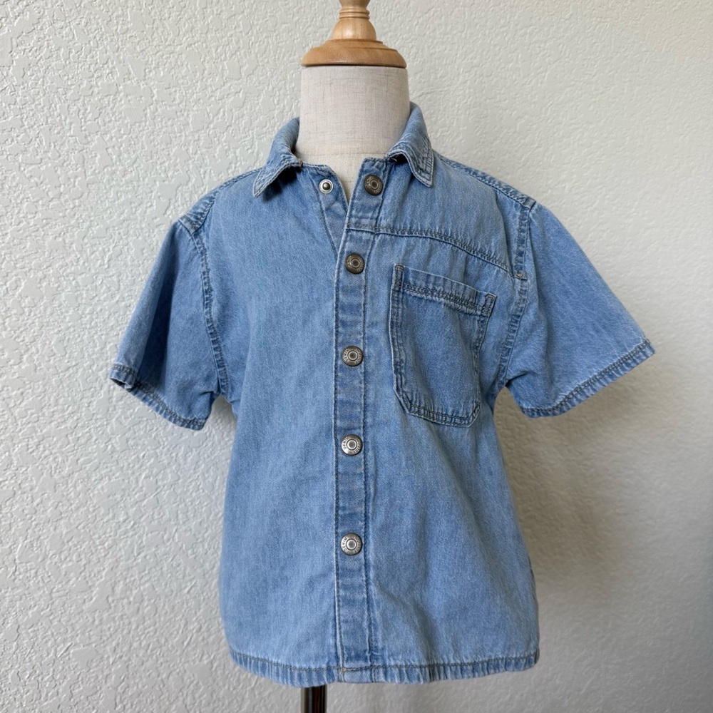 Zara Classic Blue Denim Chambray Shirt